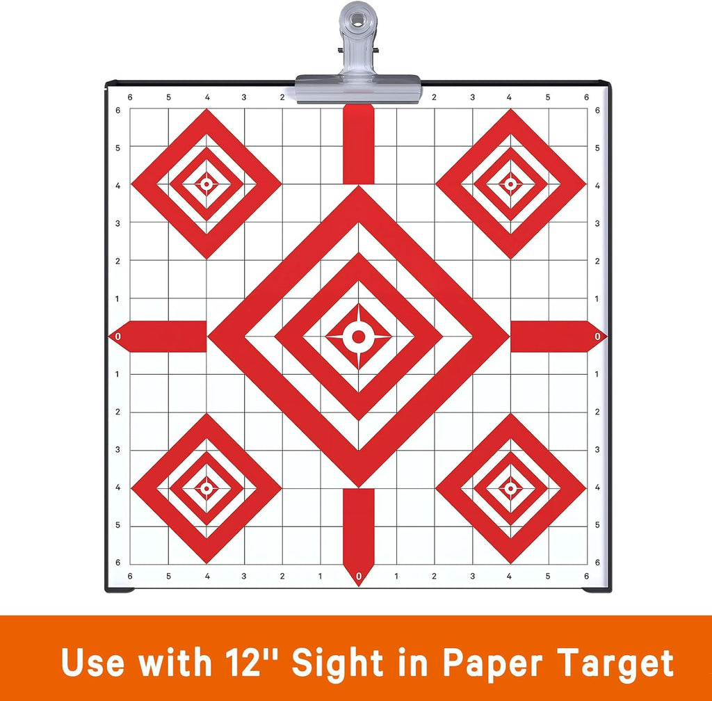 Pellet Gun Target Trap - 12 Paper Targets & 4 Resetting Metal Targets for Airgun & Rifle Practice