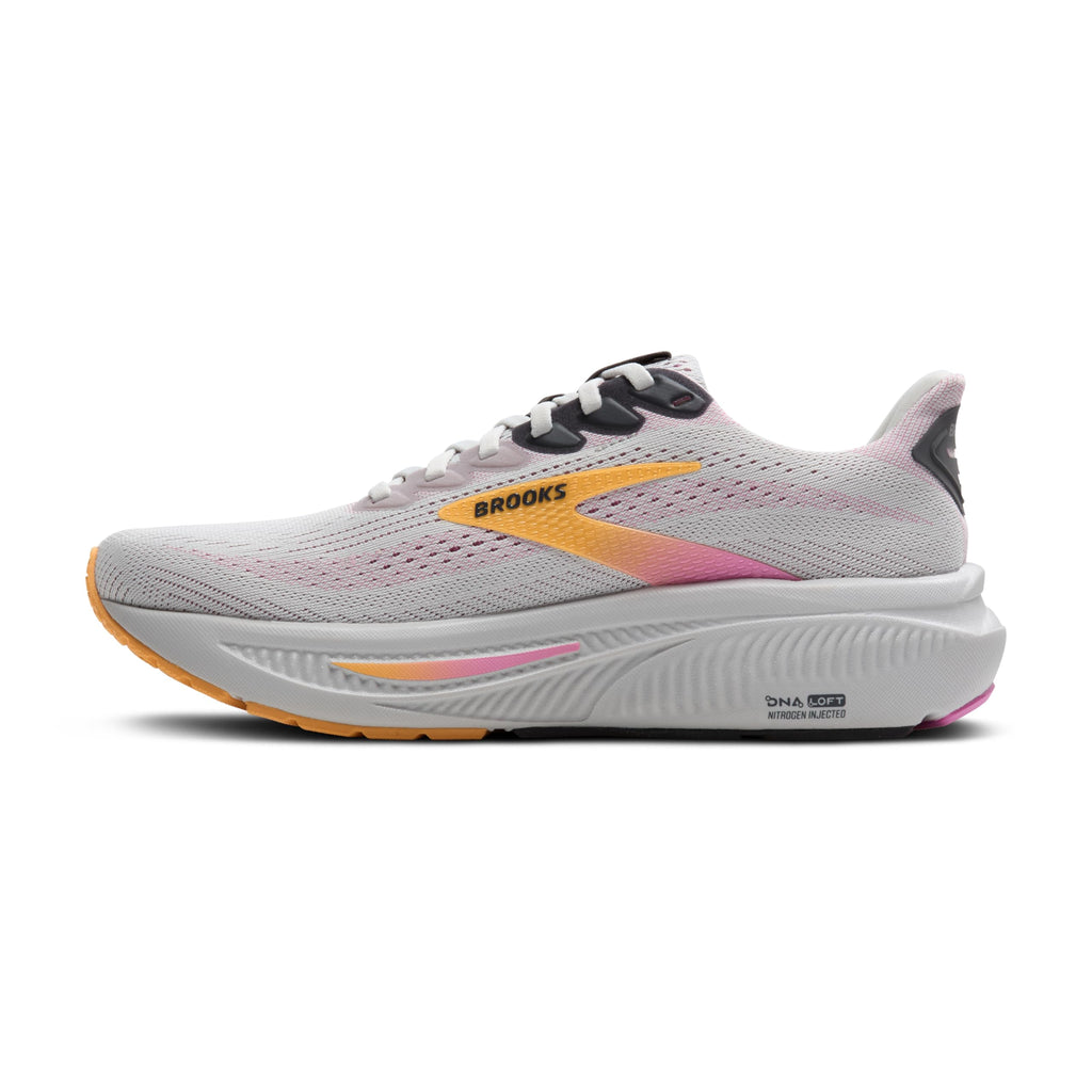 Brooks Women’s Ghost 17 Neutral Running Shoe - Oyster/Apricot/Pink - 5 Wide