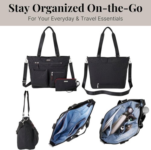 Baggallini Any Day Tote - Stylish Tote Bag with RFID Phone Wristlet for Secure Travel