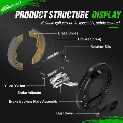 MUMPPRCE Club Car Brake Assembly, Golf Cart Rear Brake Cluster for Club Car DS Precedent 1995-UP and Tempo 2018-UP, Driver and Passenger Side, Golf Cart Brakes OEM 101823301, 103380202