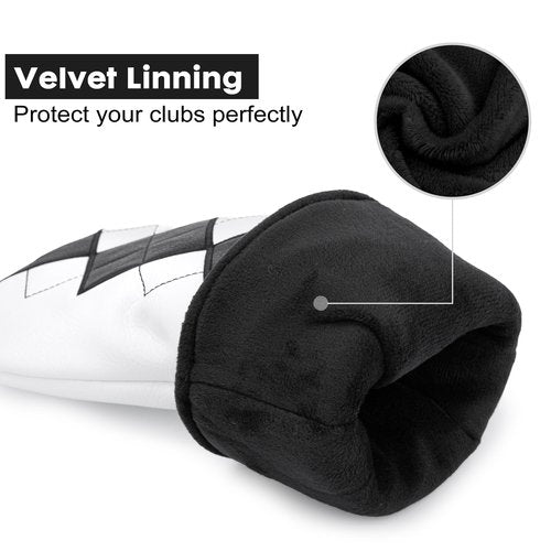 Golf Club Covers Exquisite Embroidery Driver Covers Fariway Wood Headcover Hybrid Cover Leather Golf Headcovers for Most Brand (for Hybrid)