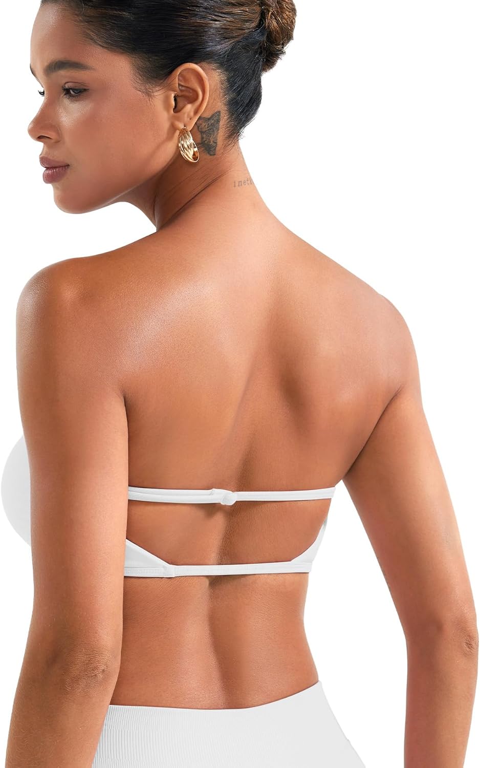 VOYJOY Backless Bandeau Bra - Adjustable Workout Top for Comfort & Support | Basic Tank Design