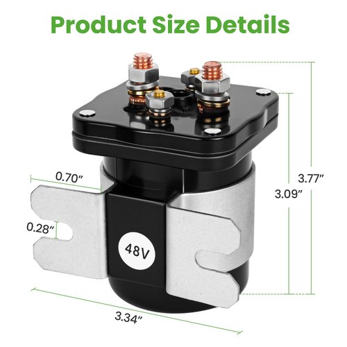 10L0L Golf Cart Solenoid 48 Volt 4 Terminal for EZGO Club Car Yamaha Electric Model, Heavy Duty Starter Solenoid #586 Series, Replaces 73231G01 101883601 JR1-H1950-00