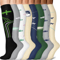 Sooverki Copper Compression Socks - 8 Pack Knee High Stockings for Men & Women | 15-20mmHg Support for Athletes