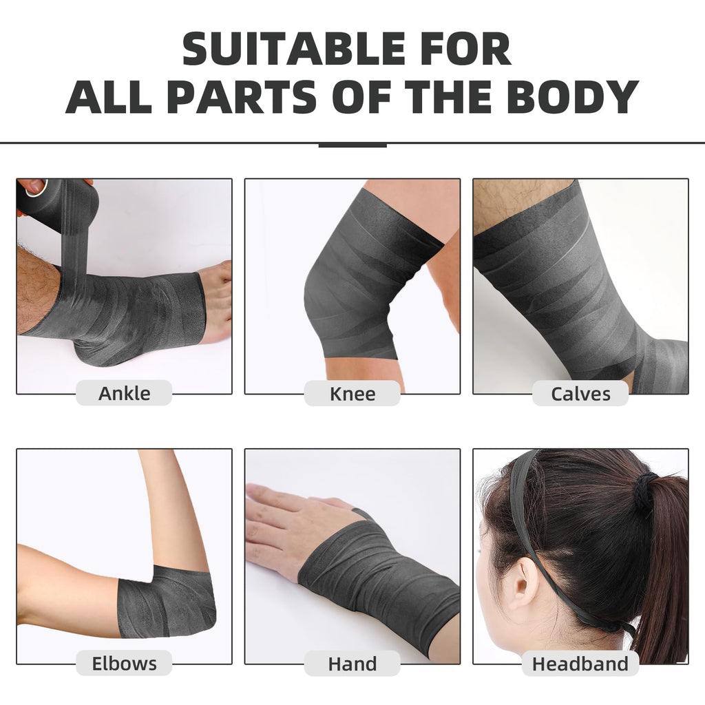OK TAPE Pre Wrap Tape (4-Rolls, 120 Yards) - Athletic Foam Underwrap for Sports, Protect for Ankles Wrists Hands and Knees, 2.75 Inches - Black