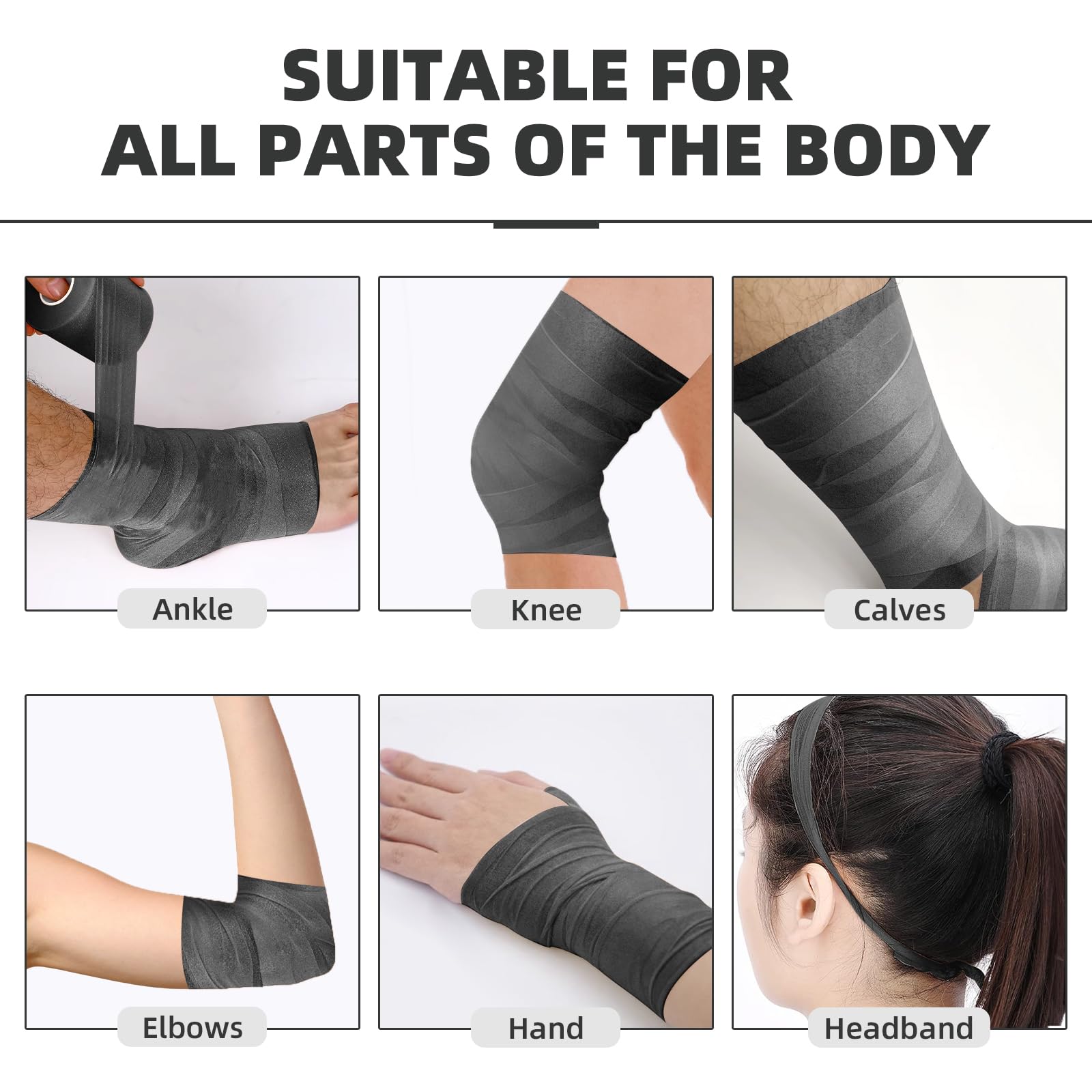 OK TAPE Pre Wrap Tape (4-Rolls, 120 Yards) - Athletic Foam Underwrap for Sports, Protect for Ankles Wrists Hands and Knees, 2.75 Inches - Black