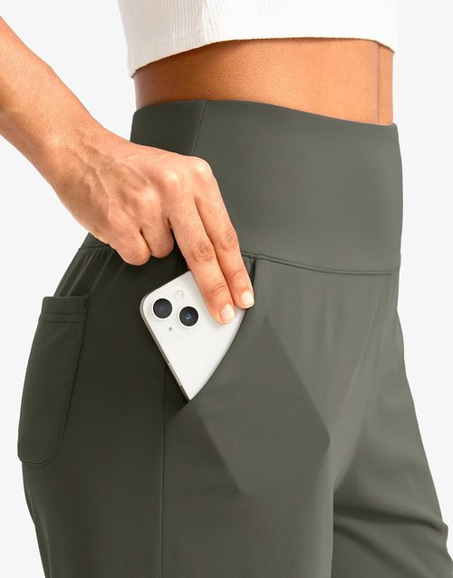 G Gradual Women's Bermuda Long Shorts with Pockets 9" High Waisted Knee Length Shorts for Women Walking Athletic Workout