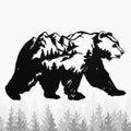Resama Metall Bear Forest Pine Tree Wall Art Bear Peak Natural Scenery Wall Sign for Home, Wildlife Hunting Home Hanging Decorations for Living Room, Bedroom Kitchen Bathroom