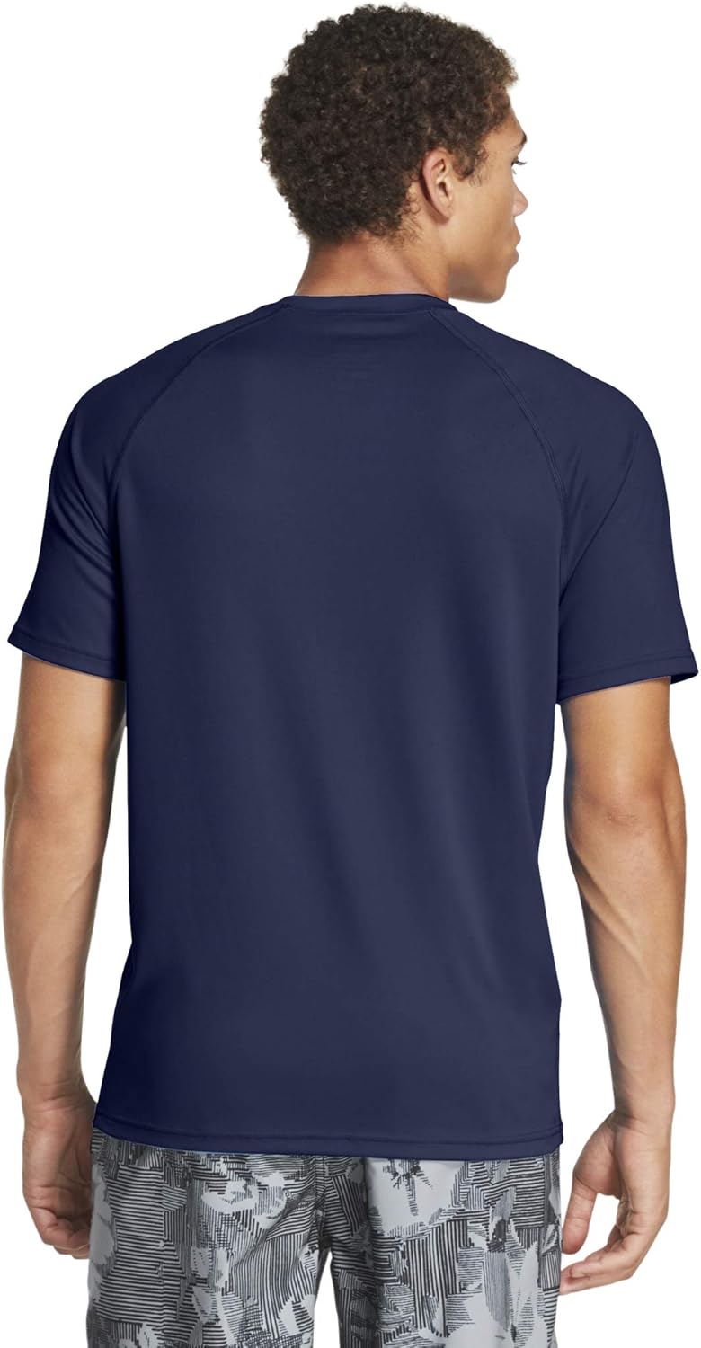 Speedo Men's UV Swim Shirt - Short Sleeve, Loose Fit, Comfortable Tee for Outdoor Activities