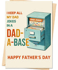 IDU Fathers Day Card, Funny Fathers Day Cards Gifts Decorations for Dad from Daughter Son, Happy Father's Day Cards Gifts Ideas with Envelope, Dad-a-base Pun Card for Dad