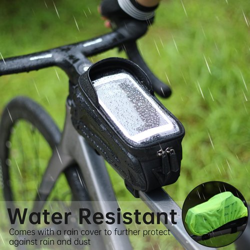Zyxformis Bike Bag, Bike Accessories with Sun-Visor, Waterproof Bike Phone Holder with TPU Sensitive Touch Screen, Bicycle Top Tube Front Frame Bag Handlebar Bag with Rain Cover