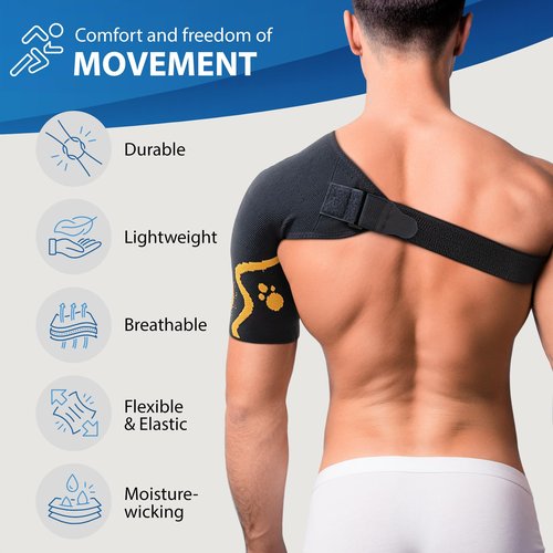 ORTONYX Shoulder Stability Brace Compression Sleeve for Rotator Cuff Support, Injury Prevention, Dislocated AC Joint, Labrum Tear, Frozen Shoulder Pain, Sprain, Soreness, Bursitis/XL