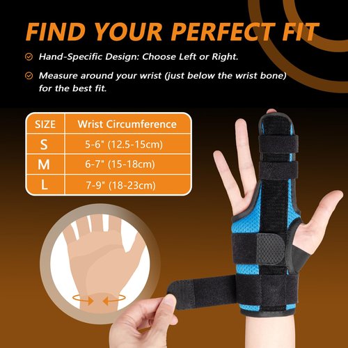 VIGORFIT 2 Finger Splint for Trigger Finger, Broken Fingers, Knuckle Sprains - Double Finger Support for Index, Middle, Ring Finger, Unisex Sizes, Right Hand, M