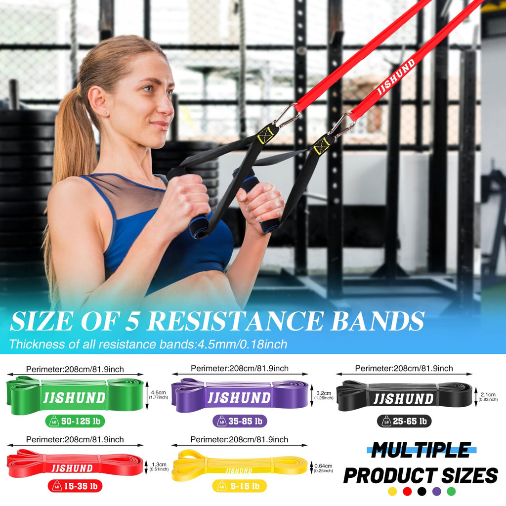 Resistance Bands, 5 Pcs Pull Up Assistance Bands Pull Up Bands Exercise Bands for Men Women, Workout Bands for Working Out, Muscle Strength Training, Body Stretching