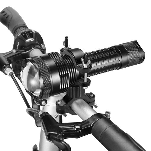 LIGHTFE Aluminum Bike Flashlight Mount for Large Size Lights,U Lock Mount for Bike Lock Holder, 360° Rotation Adjustable Flashlight Bicycle Holder