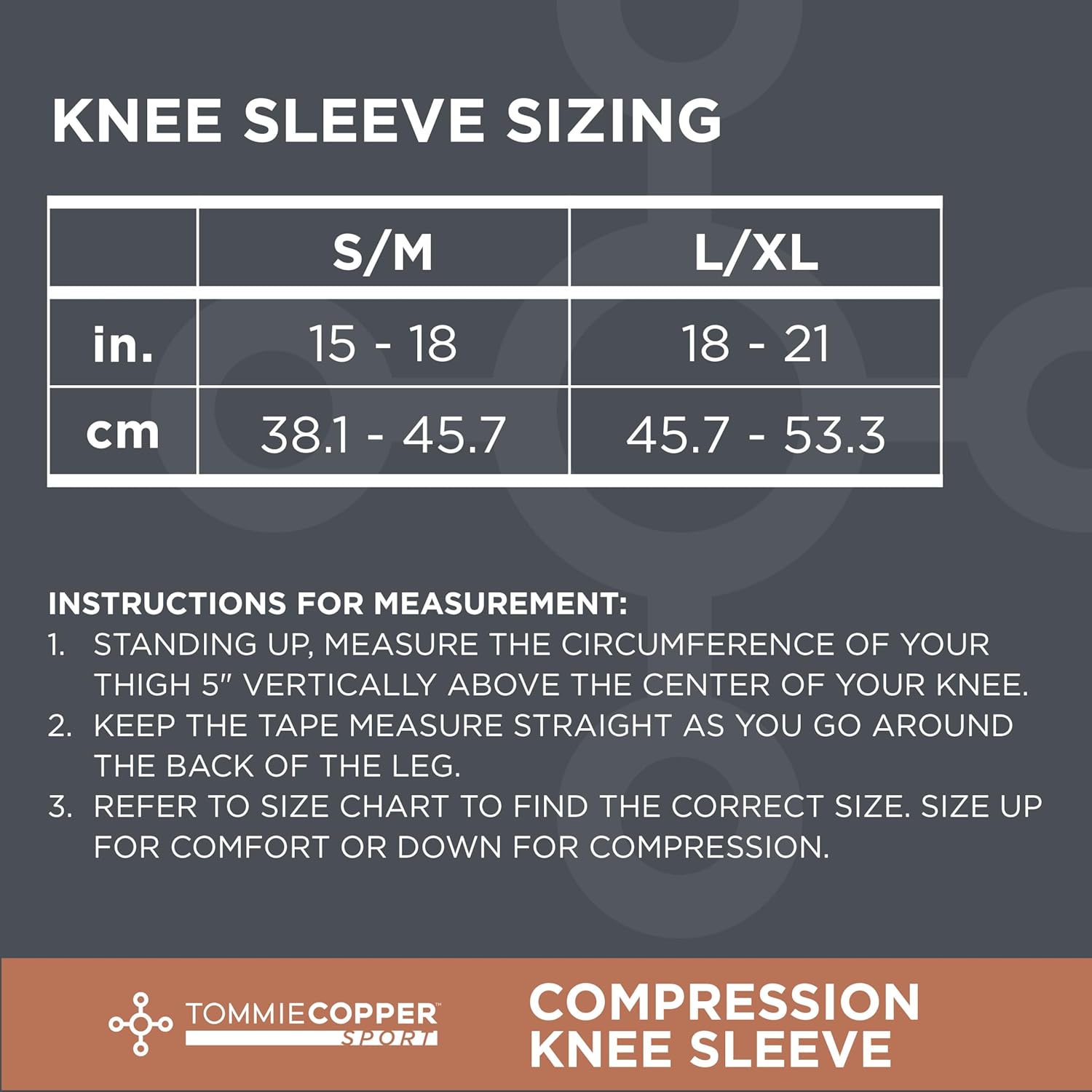 Tommie Copper Knee Compression Sleeve - 15-20 mmHg Support | 4D Stretch, Non-Slip Fit, Anti-Odor Fabric