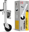 Regine Heavy Duty Trailer Jack - 1000lb Lift Capacity, 10-Inch Sidewind Swivel with Wheel for RV/Boat