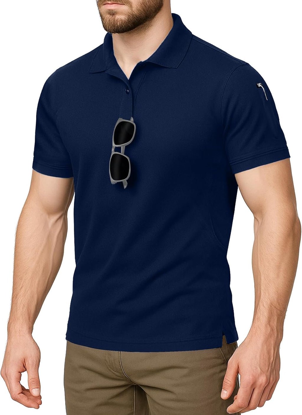 NY Threads Men's Polo Shirt - UPF 50+ Quick Dry Tactical Jersey for Golf | Short Sleeves