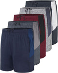Real Essentials Men's Dry-Fit Running Workout Shorts - 5" Inseam, Pockets & Drawstring | Big & Tall Available