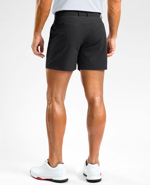 Soothfeel Men's Casual Shorts 5/7 Inch Golf Dress Shorts for Men Flat Front Work Lightweight Quick Dry with 4 Pockets Black-L5_W32