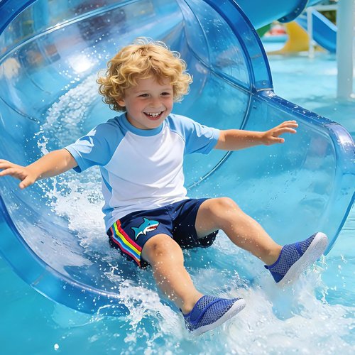 LeIsfIt Toddler Water Shoes Boys Girls Barefoot Aqua Socks Kids Breathable Quick-Dry Swim Shoes for Beach Pool Surf