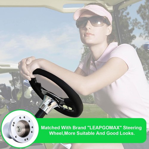Club Car Golf Cart Steering Wheel Adapter Fit Club Car Precedent/Tempo/Onward Golf Carts Steering Wheel Mounting Adapter Hub, Fits 5/6 Hole Golf Cart Steering Wheel (Silver)