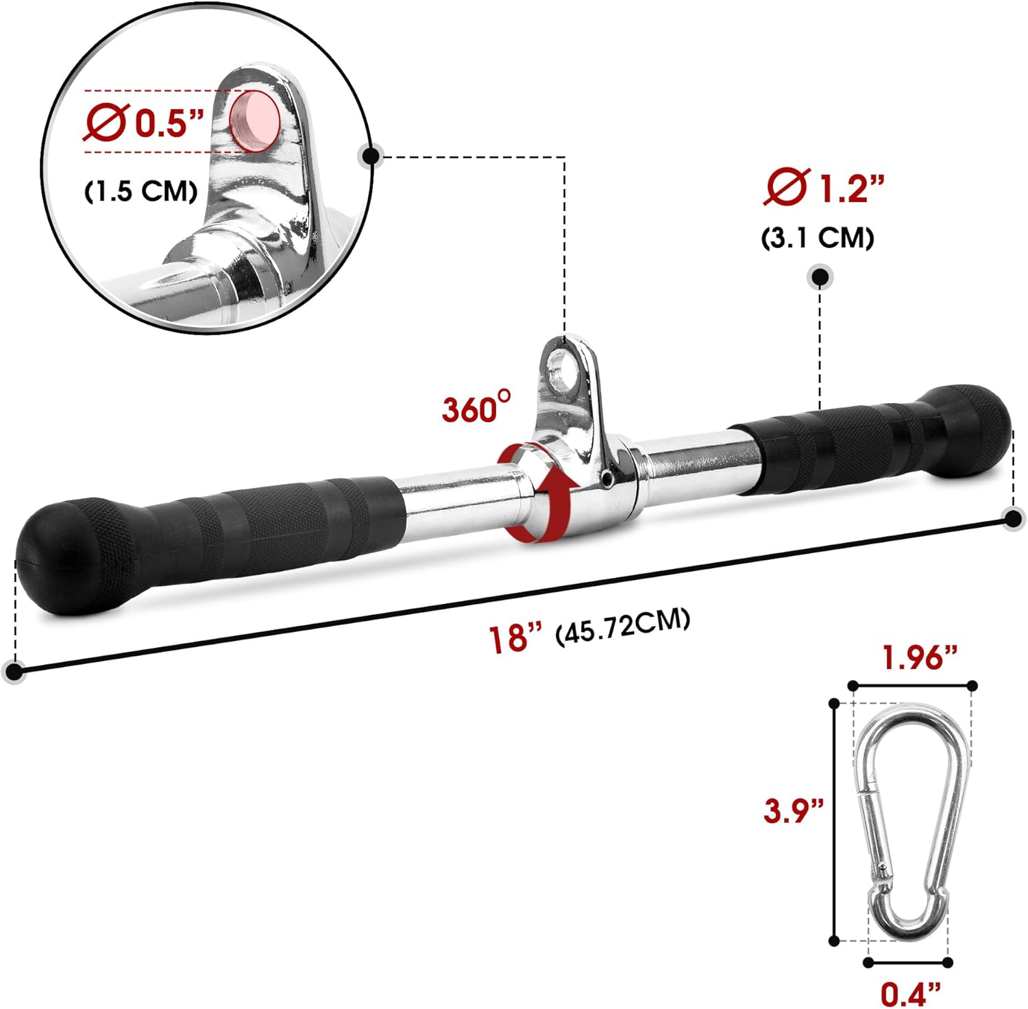 Yes4All Cable Machine Attachment - Double D Handle & Tricep Rope for Home Gym | Supports 880 LB Load