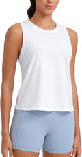 CRZ YOGA Women's Pima Cotton Sleeveless Tank Top - Comfortable Athletic Yoga Shirt