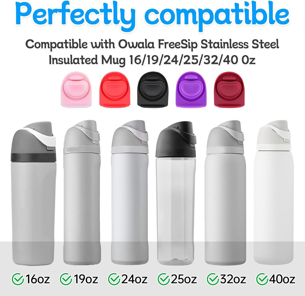 Owala | 5-Pack Replacement Rubber Stopper Seals - Silicone Lid Caps for 16oz to 40oz Water Bottles