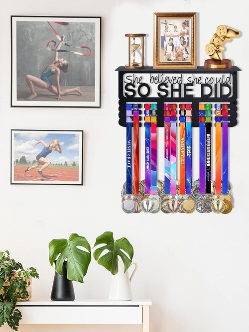 Biggun Medal Display Shelf - Easy Install Trophy Holder for Running & Wrestling Medals | Sturdy Design