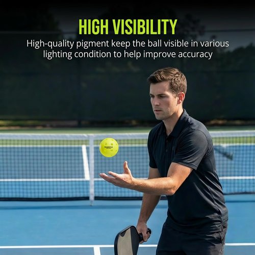 Ginullus X Blazestar Pickleball Balls 12 Pack, 40 Holes Outdoor Pickleball, 1 Piece Rotation Molding，USAPA Standard