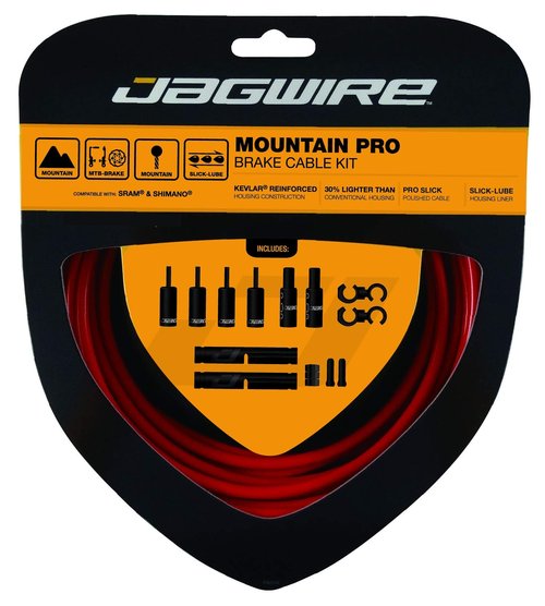 Jagwire Pro Brake Cable Kit Mountain for SRAM/Shimano, Red
