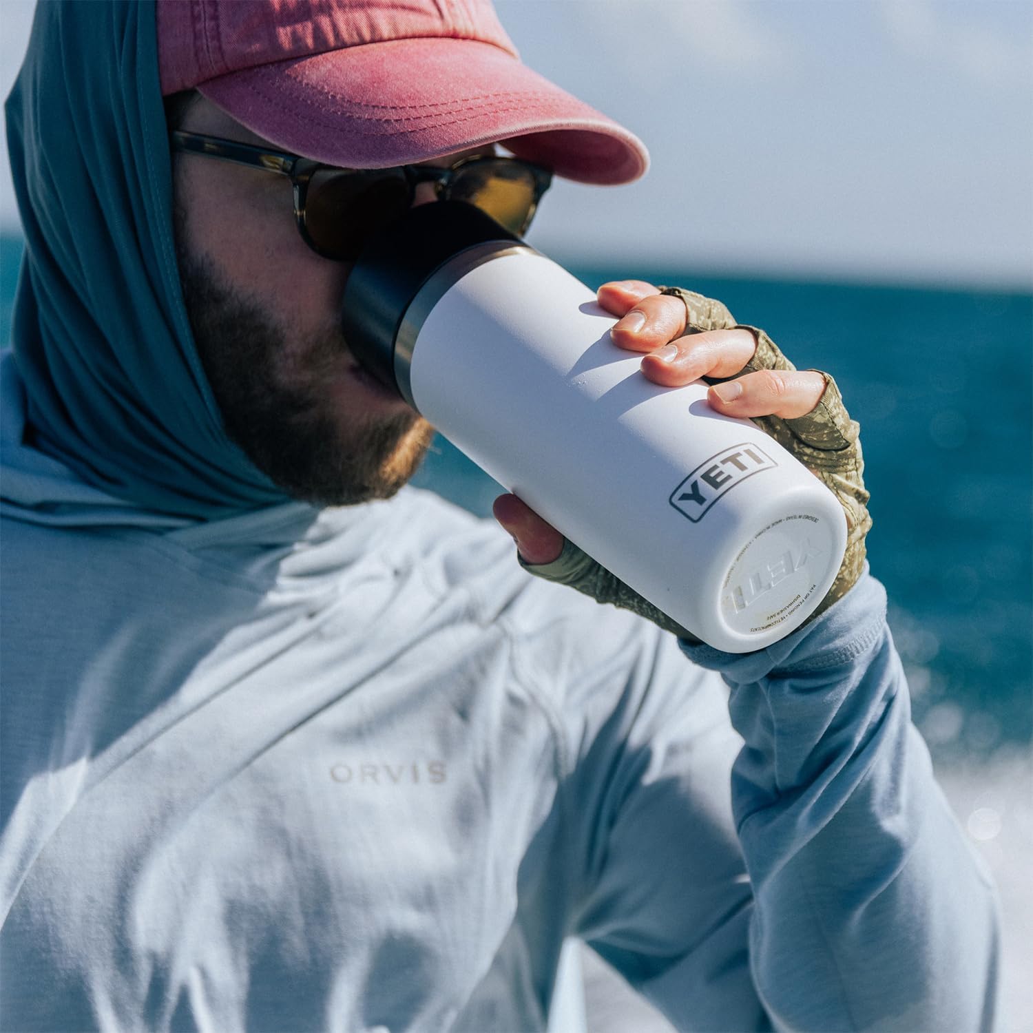 YETI Rambler 16 oz Travel Bottle - Stainless Steel, Vacuum Insulated, Leakproof Commuter Cap | Cherry Blossom