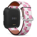 Q-Beans Replacement Band, Compatible with Fitbit Versa/Versa 2 / Versa Lite - Leather Band Bracelet Strap Wristband Accessory with Quick-Release Pins // Pig Piggy Bank