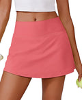 PINSPARK Women's High-Waisted Tennis Skirt - Stretchy Golf Skort with 2 Pockets for Workout & Pickleball