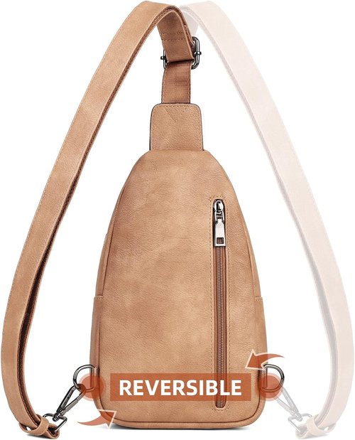 MASINTOR Sling Bag for Women - Stylish Vegan Leather Crossbody Fanny Pack | Adjustable Travel Backpack