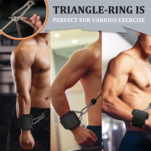 Anemeeoke 2Pack Wrist Cuffs for Cable Machine, Adjustable Neoprene Padding, One Size Fit All, Fitness Wrist Straps for Men Women, Black