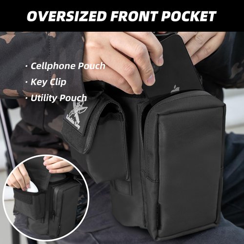 KawaGebo Kamp Tactical Water Bottle Holder Bag with Strap, Water Bottle Carrier Pouch for Walking, Gym, Camping, Fishing, Hunting 32oz, 64oz, 128oz One Gallon Tactical Carrier Holder