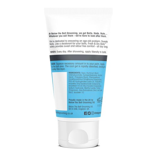 Below The Belt Grooming Intimate Deodorant - Fresh & Dry Protection Against Sweat & Odour | Cool Mint, 3 x 75ml