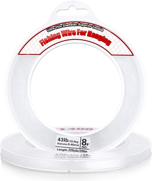 Acejoz Clear Fishing Line - 656FT Strong Nylon String Supports 40 Pounds for Balloon Garland Decor