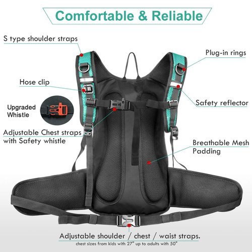 Mothybot Insulated Hydration Backpack Pack with 3L BPA Free Bladder, Water Backpack Compatible with More Bladder Models with Large Storage Lightweight Hiking Daypack with Waist Pouches