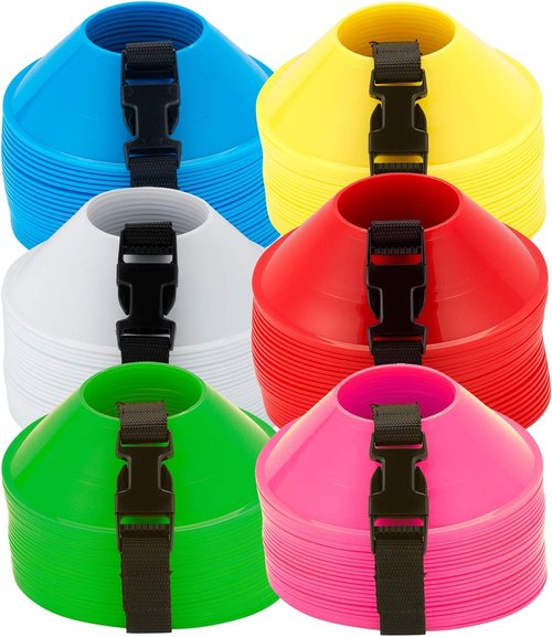 American Challenge Mini Disc Cones - Set of 25 Agility Training Cones with Carry Strap for Soccer Drills