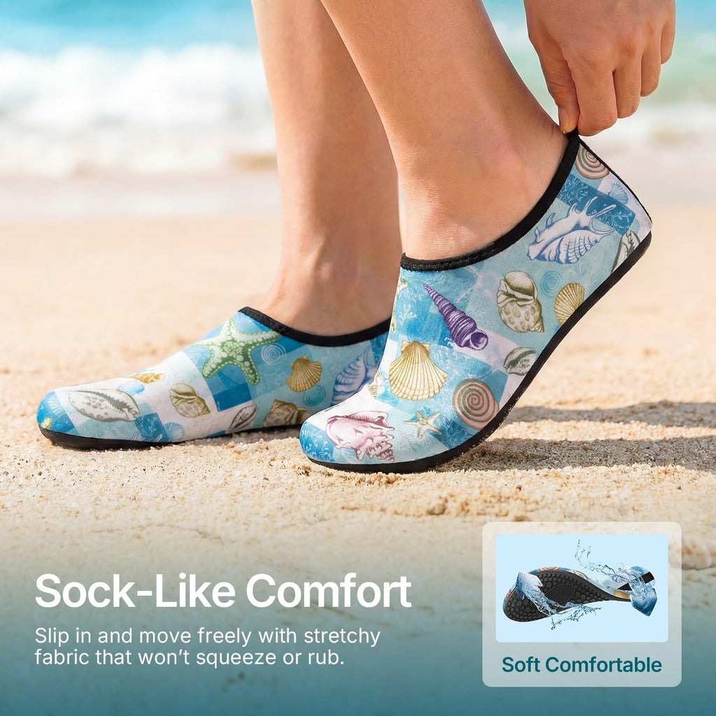 Water Shoes for Women Men Quick-Dry Aqua Socks Swim Beach Barefoot Yoga Exercise Wear Sport Accessories Pool Camping Must Haves Adult Youth Size 5-6Women/4-5Men