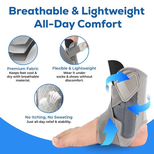 JFCHSK Adjustable Ankle Brace for Men & Women – Support for Sprained Ankle, Mild Sprains, Achilles & Sports | Lightweight Ankle Stabilizer for Injury Recovery & Active Lifestyles