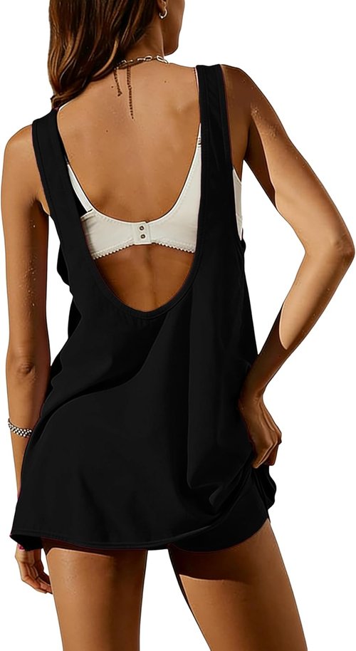 Athlisan Women's Athletic Mini Dress - Built-In Shorts & Pockets | Sleeveless Summer Workout Romper