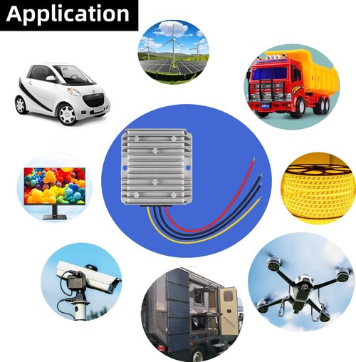 Step Down Converter 48V to 12V 20A 240W - Golf Cart Voltage Regulator IP68 Waterproof for RV Marine