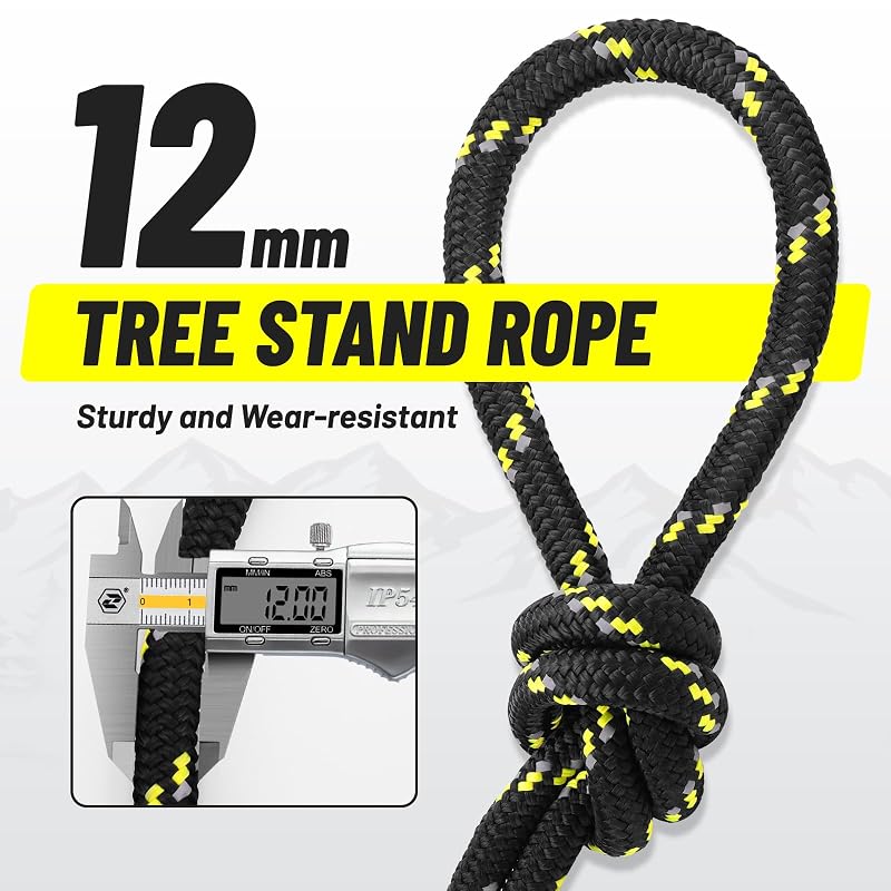 Reflective 30ft Tree Stand Safety Rope Lifeline for Hunting - Kalkal