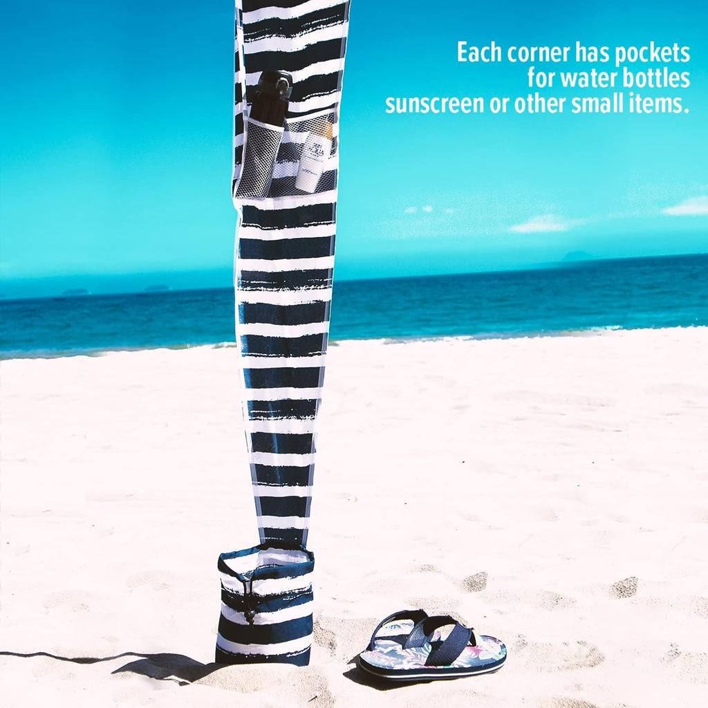 Qipi Beach Cabana - Portable 6' x 6' Waterproof Canopy with UPF 50+ UV Protection | Easy Setup Shade for Family & Friends