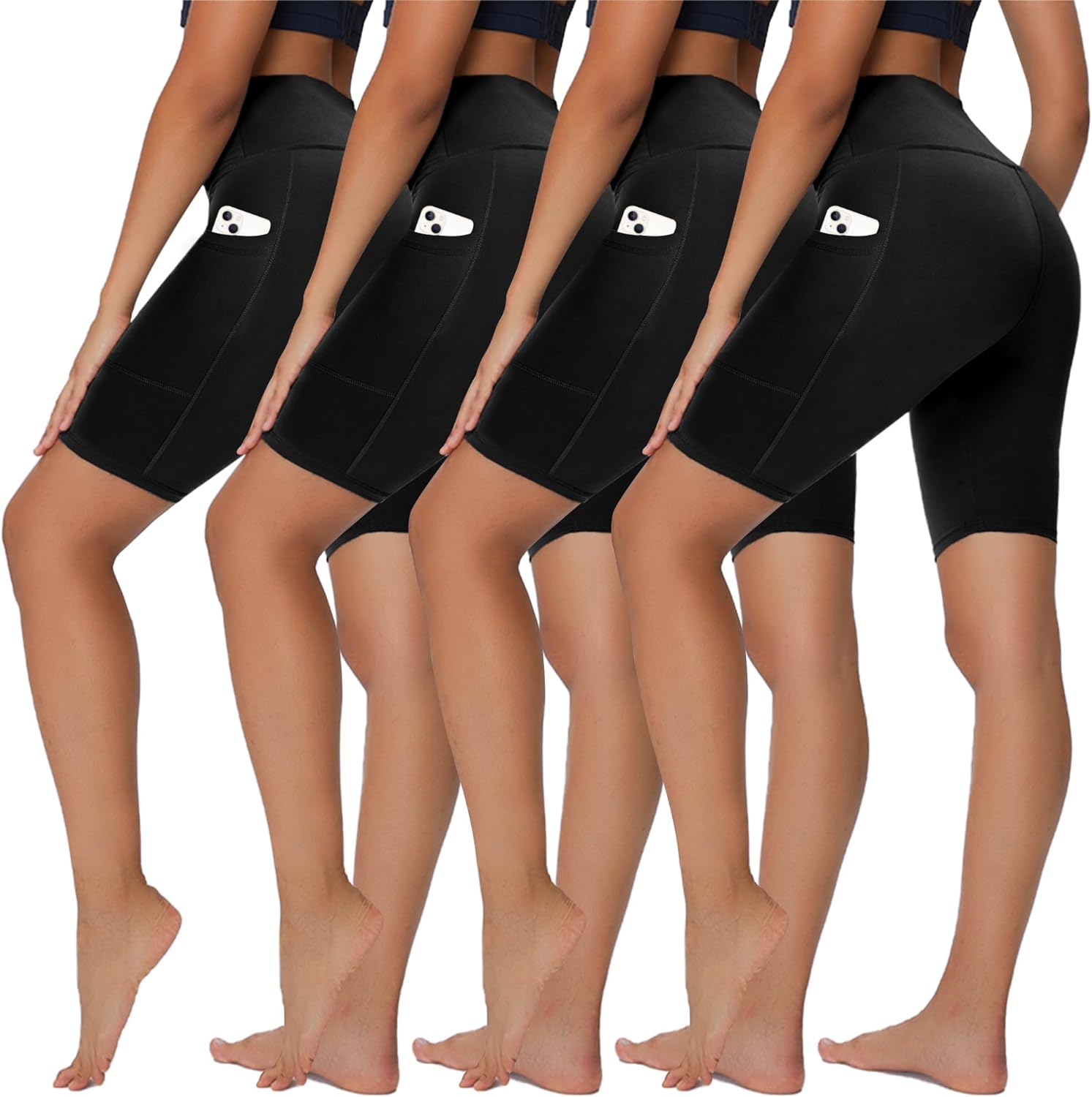 Sundwudu Biker Shorts for Women - 8” High Waist Tummy Control for Summer Workouts | Running & Yoga