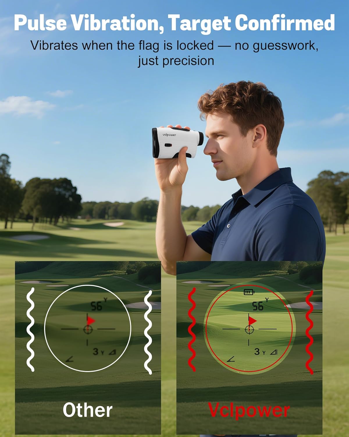 VCLPOWER Golf Rangefinder - 1200 Yards Laser with Slope, 7X Magnification & Waterproof Design